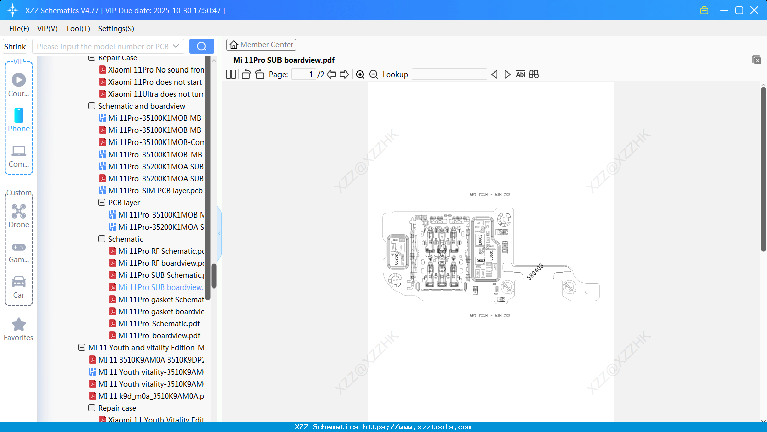 Xiaomi Mi 11Pro SUB Boardview